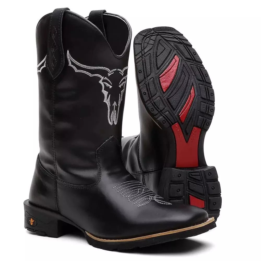 Bota Texana Masculina "Boi da Cara Preta"