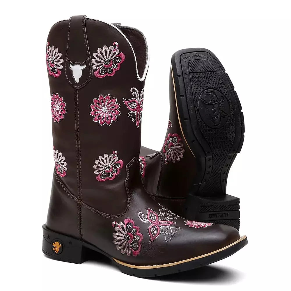 Bota Texana Feminina "Mandala Rosa"