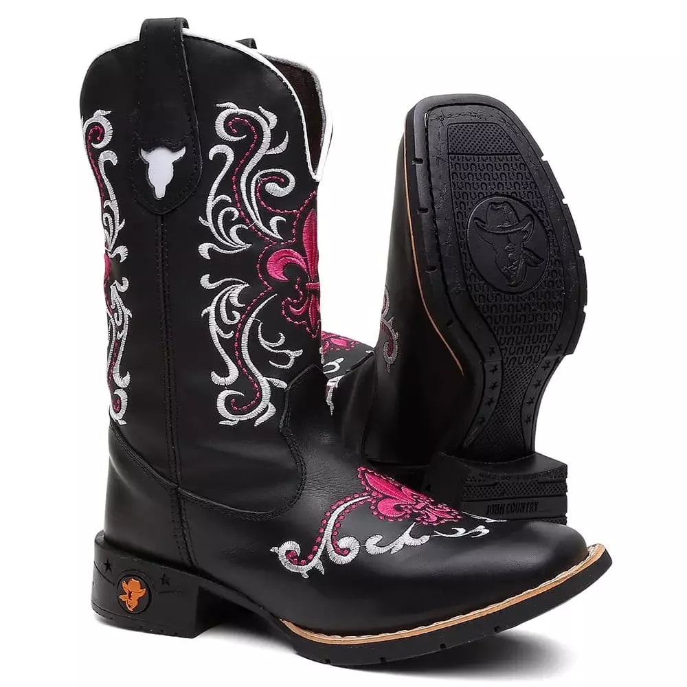 Bota Texana Feminina "Orquídea Rosa"