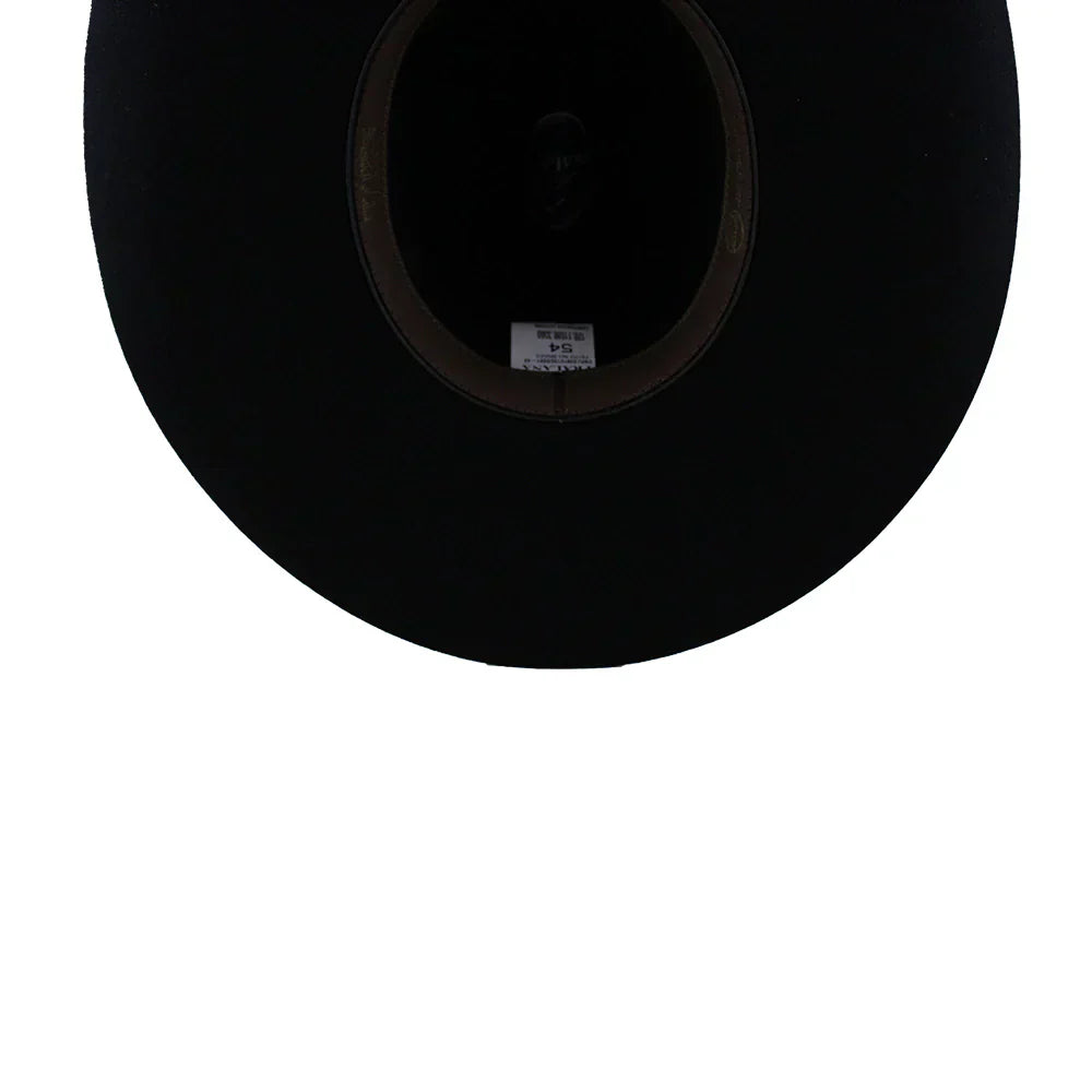 Chapéu Pralana Arena Feltro Preto Unissex, Estilo Country, Lã Premium, Aba 11cm