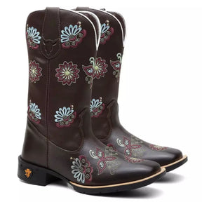 Bota Texana Feminina "Mandala Azul"