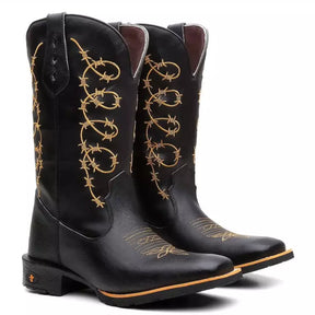 Bota Texana Masculina "Arame Dourado"