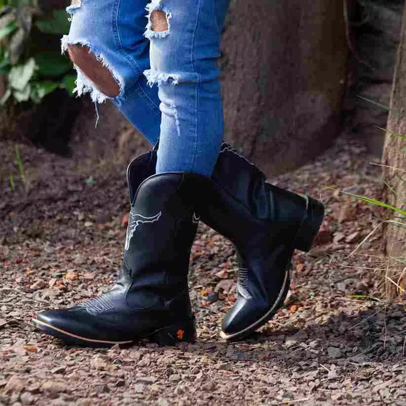 Bota Texana Masculina "Boi da Cara Preta"