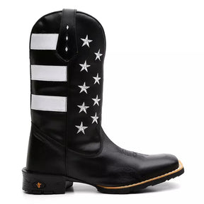 Bota Texana Masculina "Estados Unidos" Preta