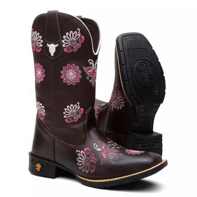Bota Texana Feminina "Mandala Rosa"
