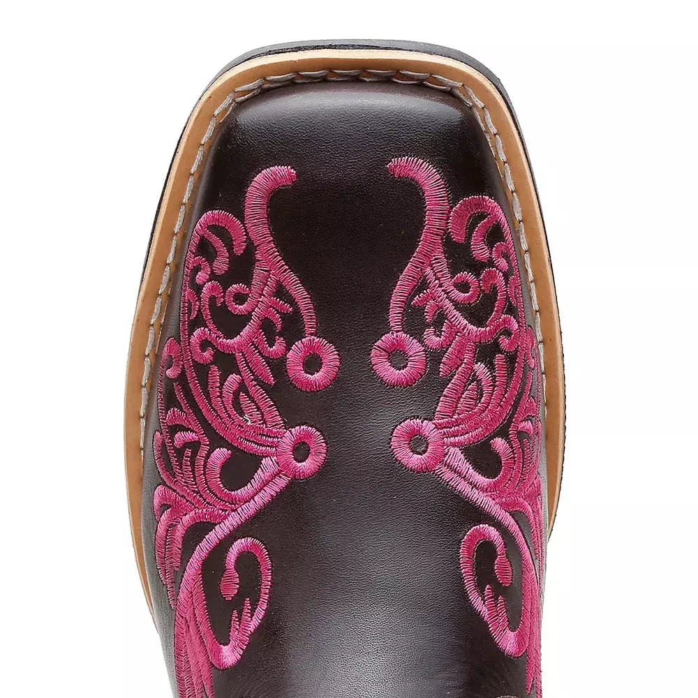 Bota Texana Feminina "Floral Rosa"