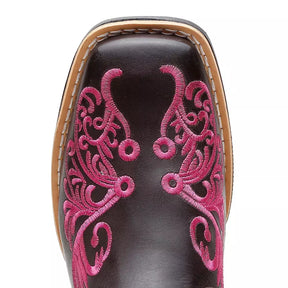 Bota Texana Feminina "Floral Rosa"