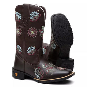 Bota Texana Feminina "Mandala Azul"