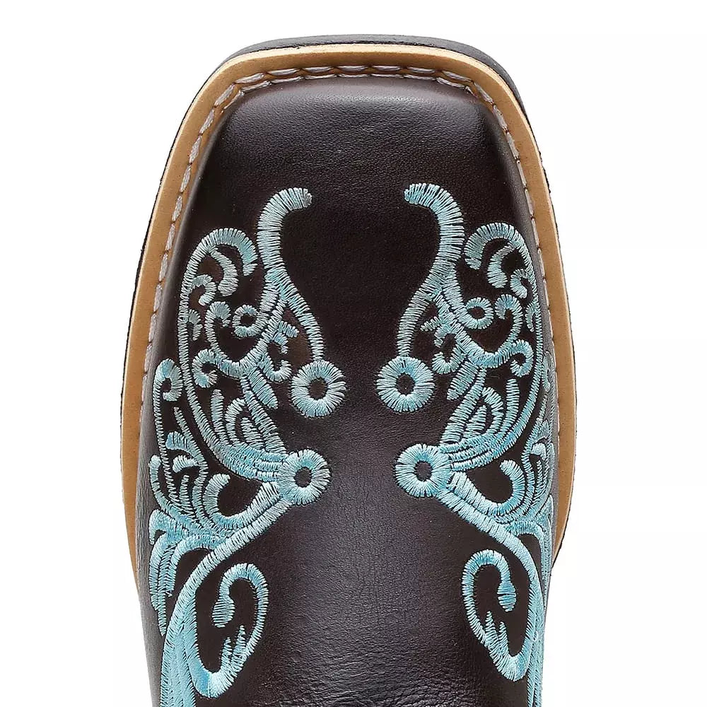 Bota Texana Feminina "Floral Azul"