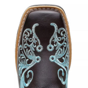 Bota Texana Feminina "Floral Azul"