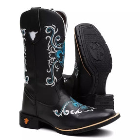 Bota Texana Feminina "Orquídea Azul"