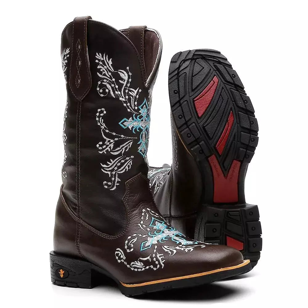 Bota Texana Feminina "Cruz Azul"