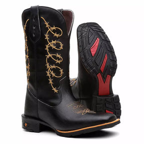 Bota Texana Masculina "Arame Dourado"