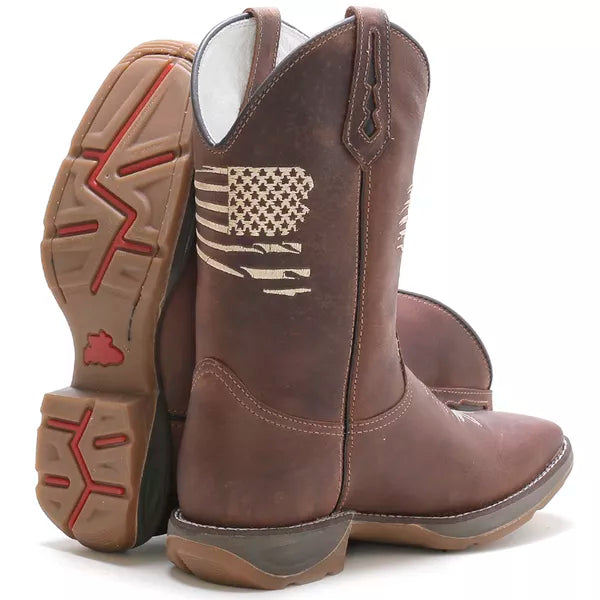 Bota Workboot General em Couro Crazy Horse - Café Resistente e Confortável