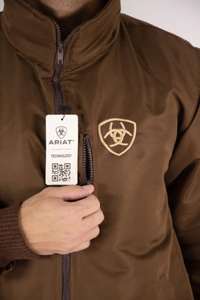 Jaqueta Masculina Ariat Nylon Bordado Marrom
