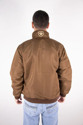 Jaqueta Masculina Ariat Nylon Bordado Marrom