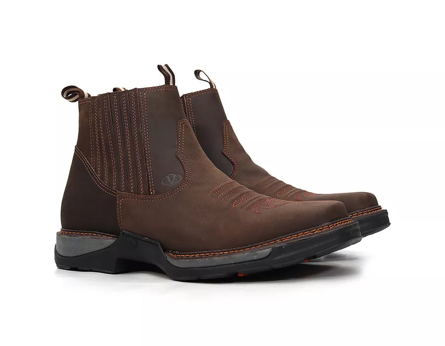 Workboot Vimar Couro Legítimo Crazy Horse - Café Sola Tundra Conforto