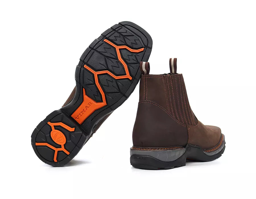 Workboot Vimar Couro Legítimo Crazy Horse - Café Sola Tundra Conforto