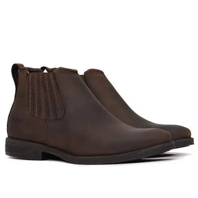 Botina Couro Graxo Gel - Confortável e Resistente Estilo Country Autêntico + Brindes
